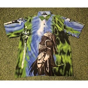 Vintage Anime Shirt Mens XL Samurai Showdown Asura DTEK Green Blue Black